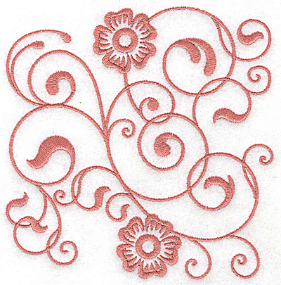 Embroidery Design: Floral design E large<br> 4.90w X 4.99h