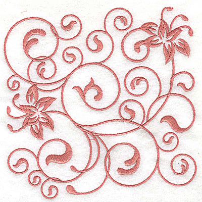 Embroidery Design: Floral design H large<br> 4.98w X 4.99h