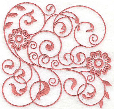 Embroidery Design: Floral design I large<br> 4.98w X 4.86h