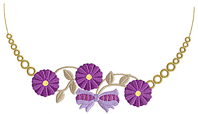 Embroidery Design: Floral Neckline A large<br> 10.05w X 5.75h