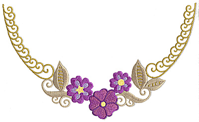 Embroidery Design: Floral Neckline B large<br> 10.04w X 6.08h