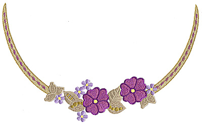 Embroidery Design: Floral Neckline C large<br> 10.03w X 6.12h