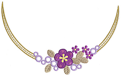 Embroidery Design: Floral Neckline D large<br> 10.01w X 6.13h