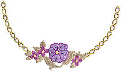 Embroidery Design: Floral Neckline E large<br> 10.04w X 5.63h