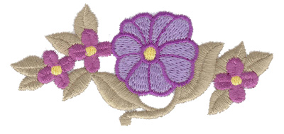 Embroidery Design: Floral design E<br> 3.87w X 1.81h