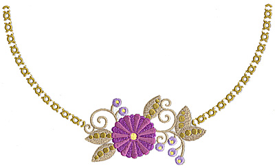 Embroidery Design: Floral Neckline F large<br> 10.04w X 6.07h