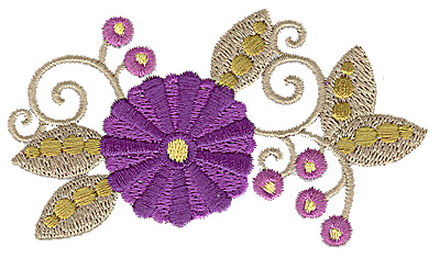 Embroidery Design: Floral design F<br> 3.85w X 2.23h