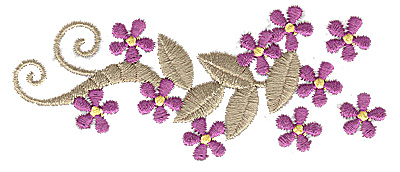Embroidery Design: Floral blossom design G<br> 3.88w X 1.60h