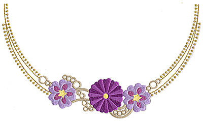 Embroidery Design: Floral Neckline H large<br> 10.01w X 5.80h