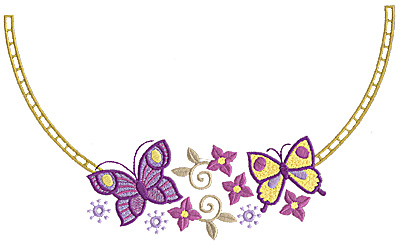 Embroidery Design: Floral Neckline J large<br> 10.04w X 5.96h