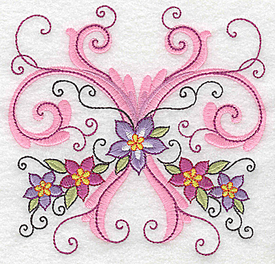 Embroidery Design: Delicate Floral design A large <br> 4.93w X 4.79h
