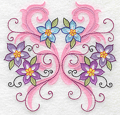 Embroidery Design: Delicate Floral design C large<br> 4.96w X 4.90h