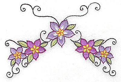 Embroidery Design: Floral arch<br> 4.54w X 3.03h