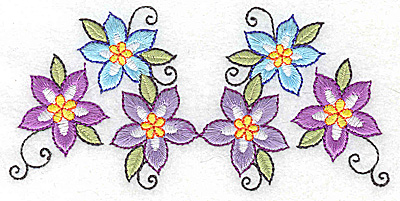 Embroidery Design: Six flowers<br> 4.86w X 2.38h