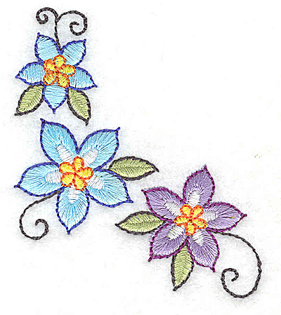 Embroidery Design: Floral corner<br> 2.41w X 2.82h
