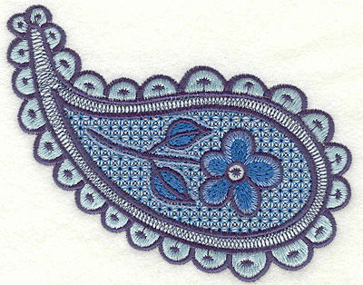 Embroidery Design: Floral Paisley A Large<br>4.13" x 5.19"