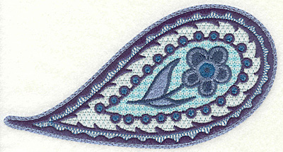 Embroidery Design: Floral Paisley B Large<br> 3.62" x 6.86"