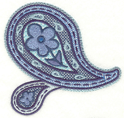 Embroidery Design: Floral Paisley C Large<br> 4.75" x 4.90"