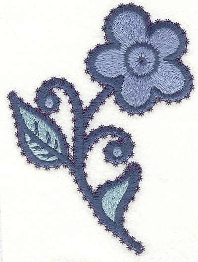 Embroidery Design: Flower H Large<br>4.94" x 3.66"