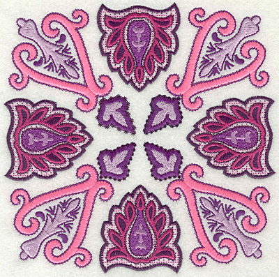 Embroidery Design: Large Paisley L <br> 7.00" x 7.00"