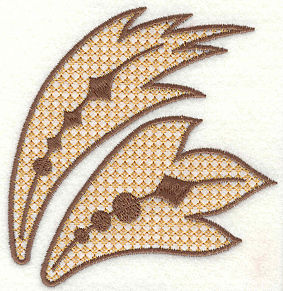 Embroidery Design: Feather Paisley Q Large <br> 4.84" x 4.57"