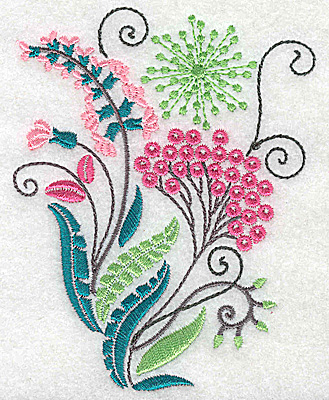 Embroidery Design: Dainty flowers 5A<br> 3.45w X 4.45h
