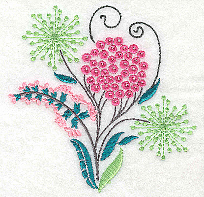 Embroidery Design: Dainty flowers 7A<br> 3.88w X 3.88h