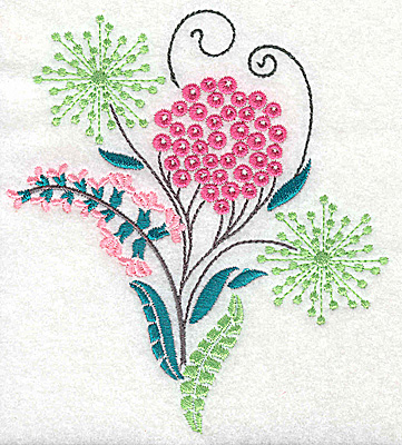 Embroidery Design: Dainty flowers 7B<br> 4.47w X 4.98h