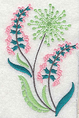Embroidery Design: Dainty flowers 9B<br> 2.53w X 3.89h
