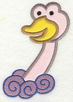 Embroidery Design: Ostrich Head Double Applique<br>4.88h x 3.22w | Embroidery Legacy Embroidery Design: Ostrich Head Double Applique<br>4.88h x 3.22w