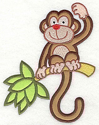 Embroidery Design: Monkey Double Applique<br>4.77h x 6.26w