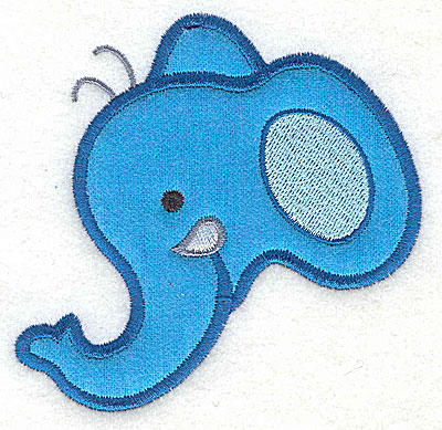 Embroidery Design: Elephant Head Applique<br>3.85h x 3.89w