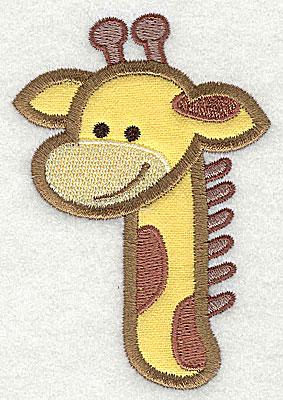 Embroidery Design: Giraffe Head Applique<br>3.86h x 2.64w