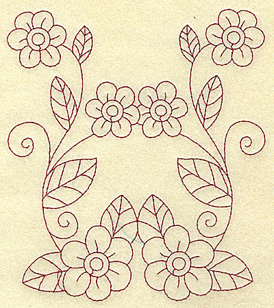 Embroidery Design: Floral violet 2 large<br> 5.44w X 6.20h