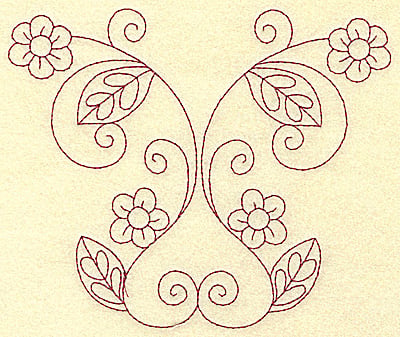 Embroidery Design: Floral violet 3 large<br> 6.21w X 5.24h