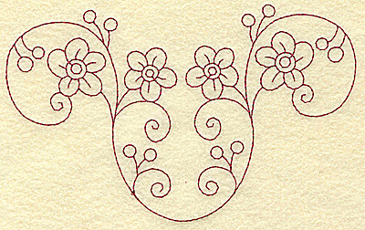Embroidery Design: Floral violet 4 large<br> 6.16w X 3.83h