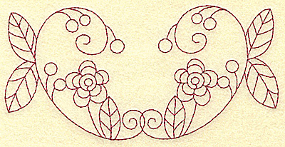 Embroidery Design: Floral violet 5 large<br> 6.20w X 3.03h