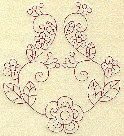 Embroidery Design: Floral violet 9 large<br> 5.53w X 6.20h