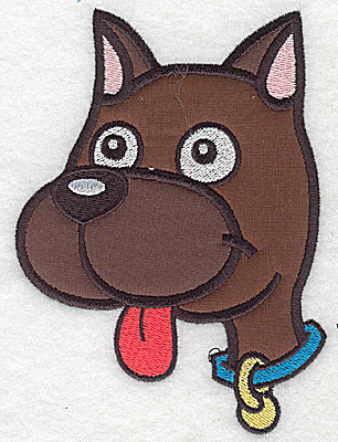 Embroidery Design: Devoted dog B double applique<br> 5.51w X 4.15h