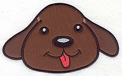 Embroidery Design: Devoted dog D double applique<br> 6.96w X 4.22h