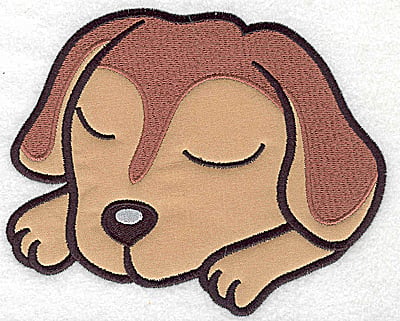 Embroidery Design: Devoted dog F applique<br> 6.09w X 4.95h