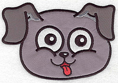 Embroidery Design: Devoted dog I double applique<br> 6.24w X 4.37h