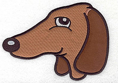 Embroidery Design: Devoted dog J double applique<br> 6.03w X 4.46h
