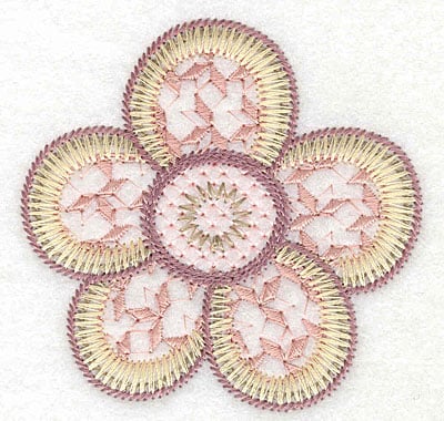 Embroidery Design: Flower <br> 2.98"h x 3.04"w