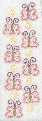 Embroidery Design: Butterfly border <br> 6.78"h x 2.11"w