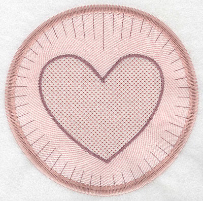 Embroidery Design: Heart motif large <br> 7.19"h x 7.22"w
