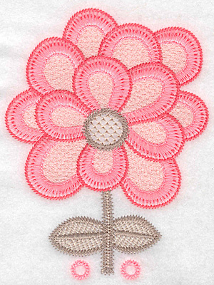 Embroidery Design: Flower A large <br> 5.14"h x 3.84"w