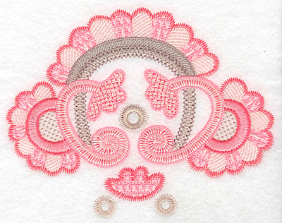 Embroidery Design: Floral fan design large <br> 5.74"h x 7.29"w