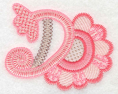 Embroidery Design: Floral swirl large <br> 2.97"h x 3.71"w