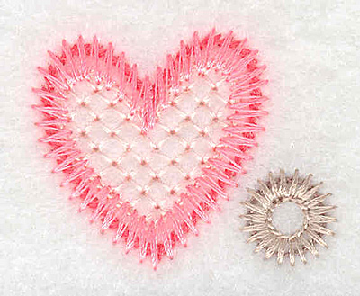 Embroidery Design: Heart <br> 1.28"h x 1.61"w